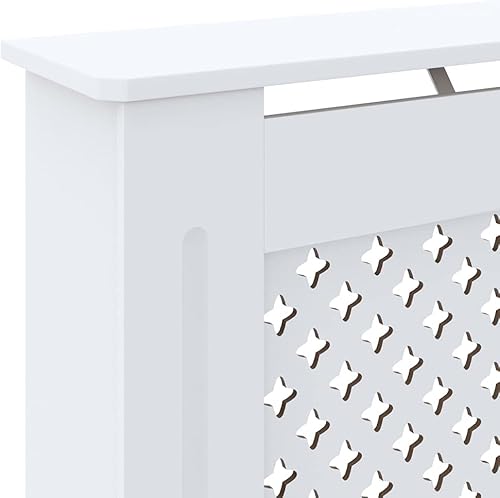 Miniatura 5 de Cubierta blanca para radiador, estante de calefacción, gabinete de cubierta de calefacción de MDF, soporte lateral de calefacción para el hogar y la