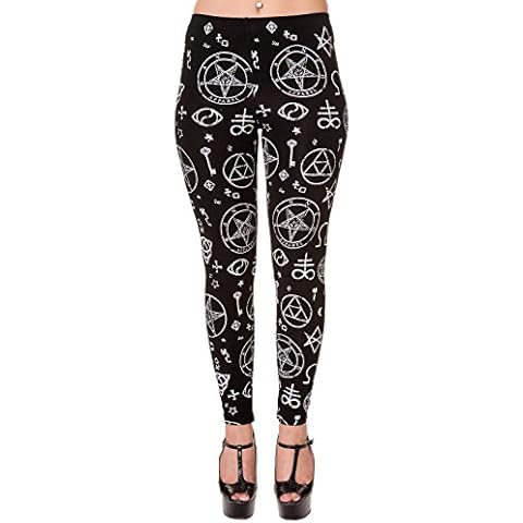 Banned Apparel Pentagram Black Leggings Black S Cover