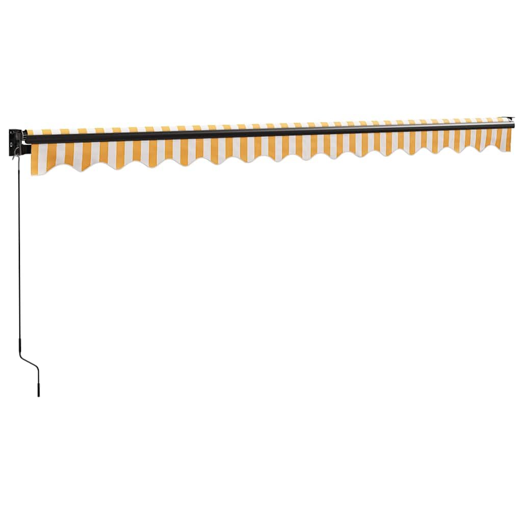 Toldo retráctil Aluminio y Tela Amarillo y Blanco 4x3 m