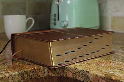 Niv, Life Application Study Bible, Third Edition, Large Print, Leathersoft, Brown, Red Letter, Thumb Indexed #TOP3