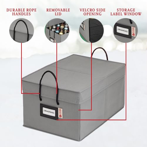 image for HOLDN’ STORAGE Christmas Ornament Storage Box with Dividers, Holds 7