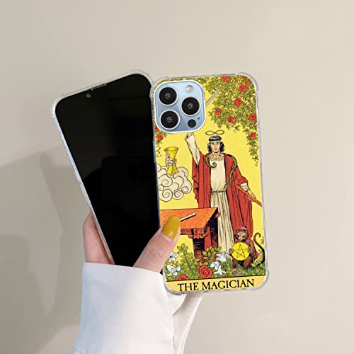 Junilotcik Trippy Psychedelic Aesthetic Tarot Card Phone Case For Iphone 13 Pro Max, The Magician Tarot Card Case For Girls Women Boys #TOP1