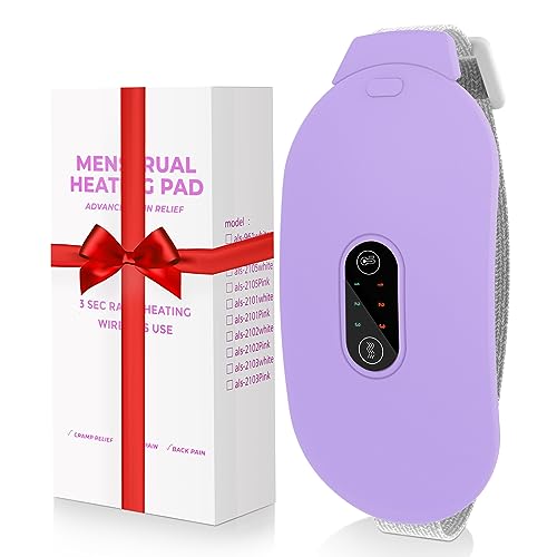 Glyduny Menstrual Heating Pad, Period Heating Pads for Cramps with 6 Heat Levels and 6 Massage Modes, Electric Heating Pad Period Cramp Relief Heating Pad for Women Girls Heating Pad Purple
