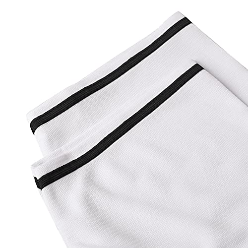 Camiseta de béisbol blanca lisa, de manga corta casual con botones miniatura 5