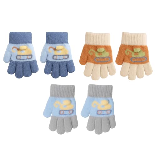 YFHUVB Baby Gloves 3 Pairs Toddler Mittens Age 2-3 Warm Winter Gloves for Toddlers Soft Thermal Gloves for Kids 1-5 Years Outdoor Play and Daily Wear