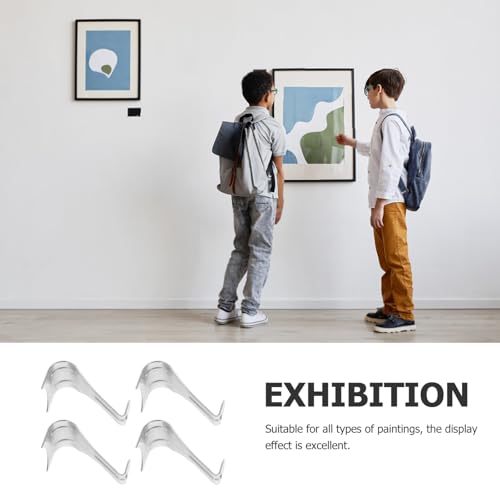 Image of Picture Hanging Hooks 12pcs Metal Rail Hooks No Drilling for Art Display