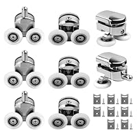 8 Stück Duschtürrollen, Ø 23mm Laufrollen für Schiebetüren, Ersatzrollen für Duschkabinen & Duschtüren aus Glas, Robuste Rollen für Schiebetür Badezimmer, Leise & Rostfrei, Duschkabinen Ersatzteile