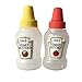 iFCOW Mini bottiglie di ketchup, 4 mini bottiglie di ketchup portatili da 25 ml, mini flaconi trasparenti per condimenti, miele, senape, spremere per borsa termica Bento Box