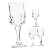 Toyvian 4 piezas Copas de Vino Esmeriladas de Vidrio sin Multifuncionales para Cócteles y Agua Diseño Elegante y Resistente para Uso Diario