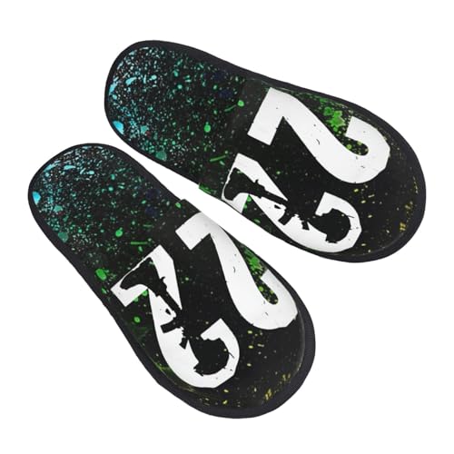 ZKULRPDEO Unisex Furry Slippers Soft Cozy Winter 22 too many ptsd House Shoes Fuzzy Slides For Mens Womens Bedroom Casual
