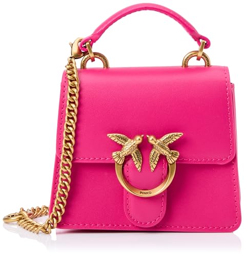 Pinko Love One Top Handle Micro Light Becerro Seda, Bolsa para Mujer, N17q Antique Gold