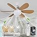 VHV Ventilateur de Plafond avec Lumière et Telecommande, LED Ventilateur Dimmable Plafonnier avec 40W E27 Lampe Intégrée, 6 Pales, 3 Vitesses, Silencieux, pour Salon, Chambre, Coucher (Grain de Bois)