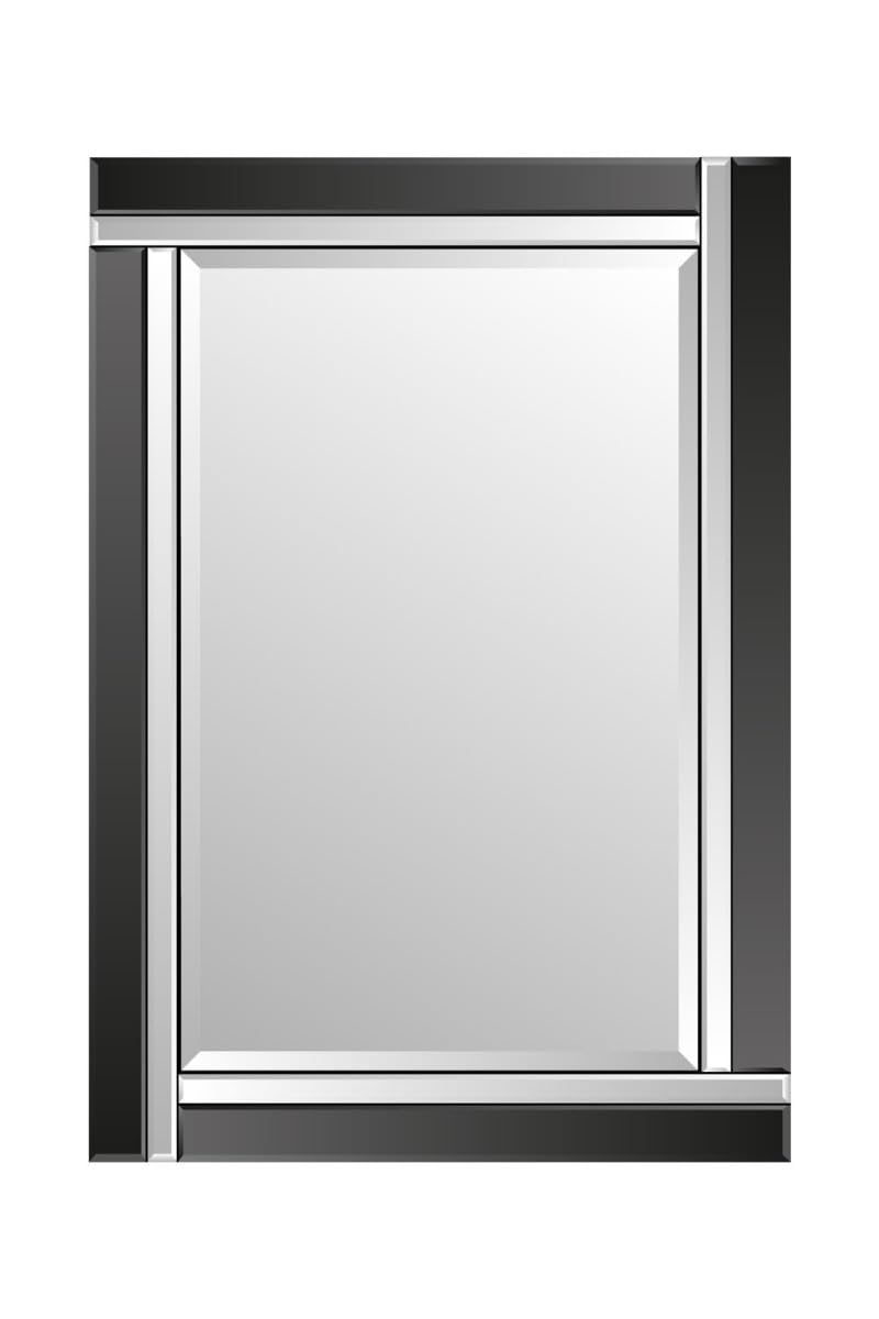 Mirroroutlet Frameless Milton Manor Black And Mirror Bevelled Edge Venetian Mirror 2Ft4 X 3Ft4 (70Cm X 100Cm),