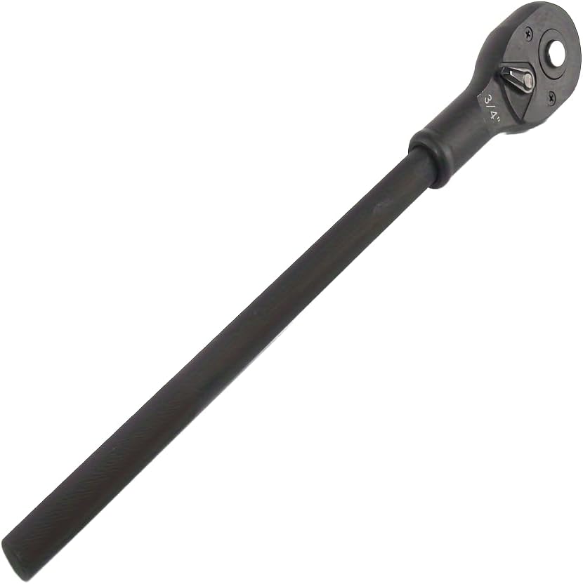 MacWork Heavy Duty 3/4-Inch Drive Quick-Release Ratchet Wrench, 24 Teeth, 40CR Steel, Black