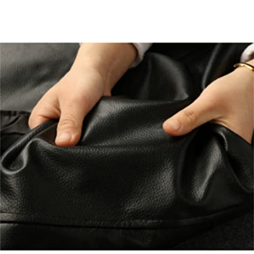 Chaleco 100% de cuero de vaca multi-pocket de otoño invierno negro 5