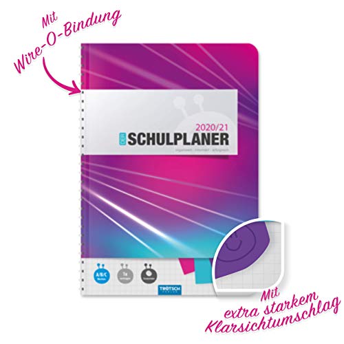 Trötsch Schulplaner Pink 2020/2021: Wire-O-Bindung