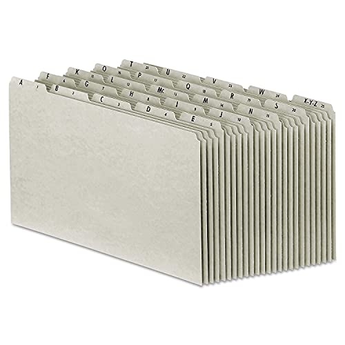 Pendaflex PN1025 A-Z Top Tab Recycled File Guides, 25 pt. Gray pressbd., 1/5 Tab, Legal, 25/set