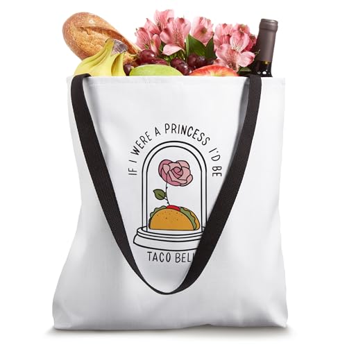 Bolso tipo tote divertido con diseño de 'If I were a Princess I'd be Taco Belle' miniatura 4