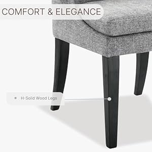 Upholstered dining chairs modern sidechair performance fabric high back armlesschair for diningroom kitchendark greyset of 4  urban country home decor