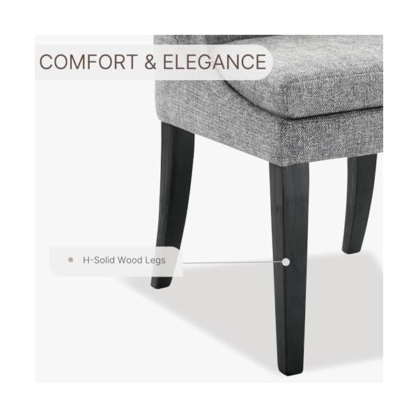 Upholstered dining chairs modern sidechair performance fabric high back armlesschair for diningroom kitchendark greyset of 4  urban country home decor