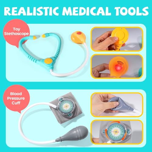 image for ULOVEME Doctor Kit for Toddlers 3-5 - Preschool Pretend Play Medical K