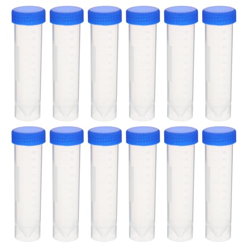 Zerodeko 50 Tubos de Centrífuga de Plástico 50 Ml Tapa de Rosca, Transparentes, Diseño Cónico y Soporte Independiente, para Laboratorio Bioquímico, Análisis y Conservación Color