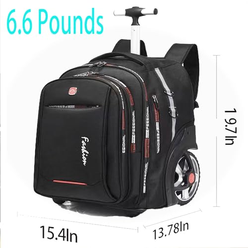 22 Inch Rolling Backpack with Wheels for Travel, 55 L Large Capacity Wheeled Backpacks, Roller Backpack with 15.6 Inch Laptop Waterproof Compartment2