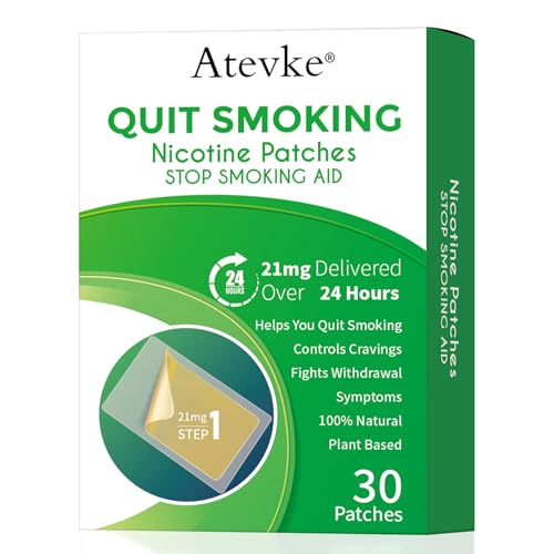 Nicotine Patches, Step 1 Quit Smoking Patches 21 mg or Vaping Stop Helping Quit Patch, Easy Effective Anti Stickers, Stop Smoking Aids That Work with 2 Week(30 Count)