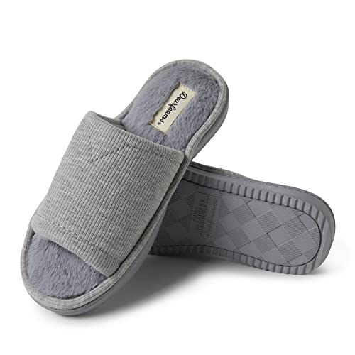 Dearfoams Women's Demi Rib Knit Slide Slipper3