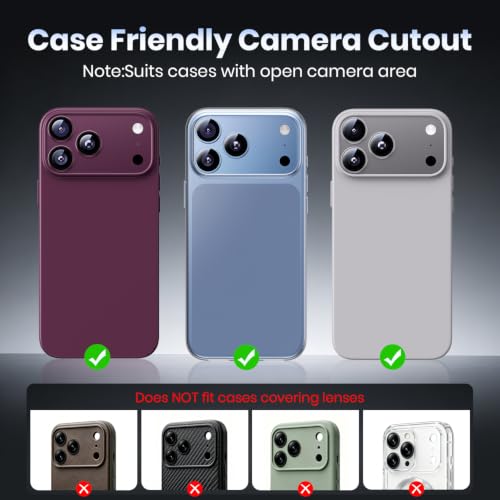 Image of Hoerrye for 18 Pro Camera Lens Protector for iPhone- 12FT Shatterproof