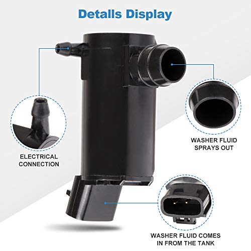 Image of ROADFAR Front Windshield Washer Pump Compatible for Toyota for Solara 99-08 | Fit For Lexus For LS430 2001-2006|For Toyota For Corolla 2003-2008|For Toyota For Land Cruiser|OEM:85330-12340|with Grommet