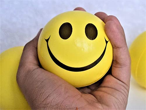 Image of Tia Crafts Stress Reliver Smiley Ball | Smiley Face Squeeze Ball Yellow Ball (6)