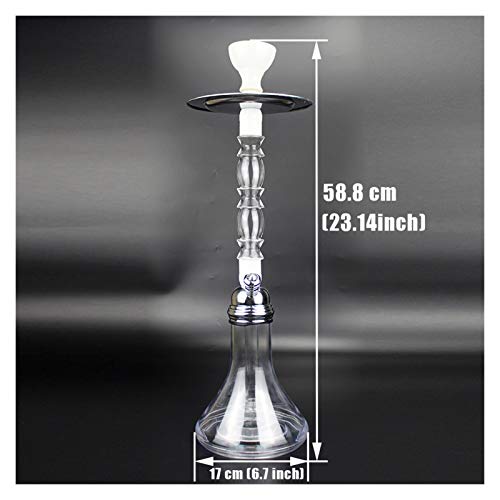 XIAOFANG Transparentes Shisha-Set mit 1 Schlauch, LED-Licht, Keramik, Wasserpfeifenschüssel, Nargile für Sheesha… – Bild 3