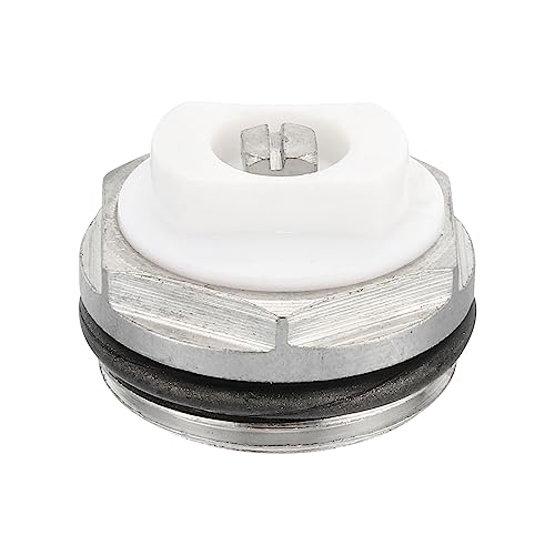 PATIKIL 3/4 BSP Stecker Gewinde Manuelles Heizkörper Entlüftung Steckventil Vernickelt Messing Stecker für Heizkörper Silber Weiß