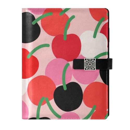 Carnet de notes ligné cuir rouge cerise couverture imperméable collège