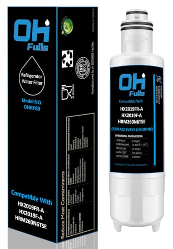 Image of OHFULLS HX2019FR-A HX2019F-A Water Filter Replacement, Compatible with Hisense HRM260N6TSE HRFD560SW HRCD585BW HRFD634BW HRCD650BW HRCD586TBWB Mora MRM260N6TSE, 1-Pack