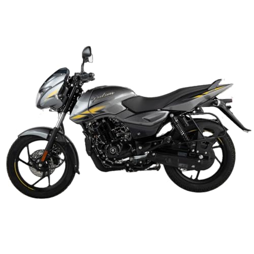 Image of Bajaj Pulsar 125 Neon Disc Motorcycle /Motorbike - Pewter Grey With Yellow Decals - Ex-Showroom