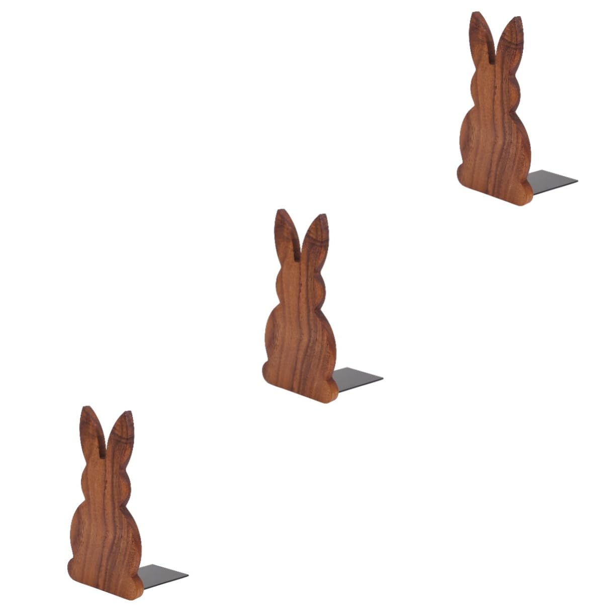 Porte forme de lapin en lot de 3 pièces au design géométrique pour étagères de salon