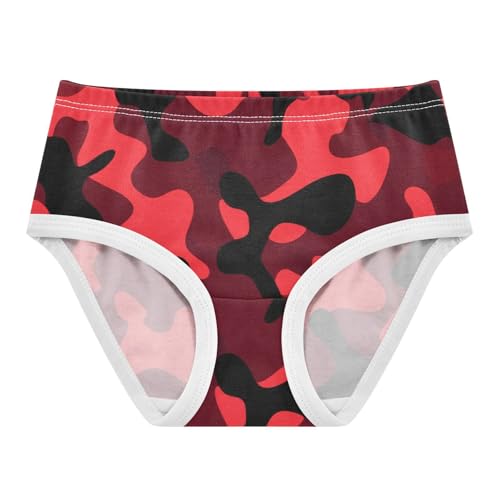 Toddler Underwear Custom 2t Cotton Cute Panties Girl Cartoon Underpants Briefs Camouflage Abstract Red