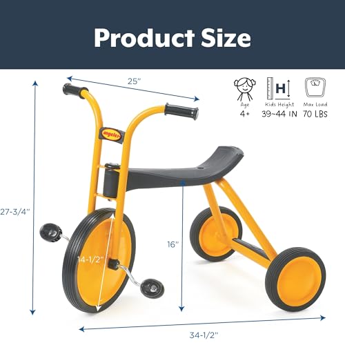 Image of Angeles Kids Tricycle with Airless Rubber Tires, Trike, 4 Yrs and Up