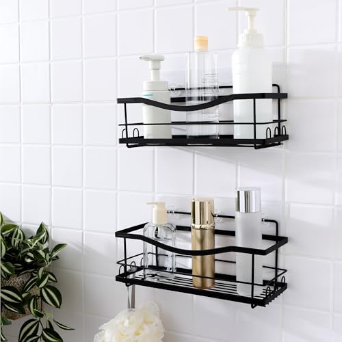 KINCMAX Iron Shower Caddies - Self Adhesive Bathroom Shelves for ...