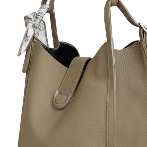 Image of Magnolia Women's Betula Medium Handle Croco Pattern Tote Bag | Ladies Classic Solid Color Purse Shoulder Fashion Handbag Inner Pocket with Zip For Daily Use Work Travel