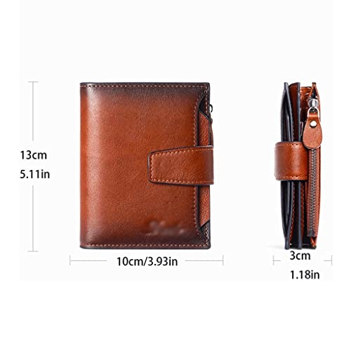 LIOONS Wallet Women's Leather Wallet Vintage Portable Card Holder Simple Coin Purses 18 Card Slots Unisex Coins Pocket Tear-Resistant2