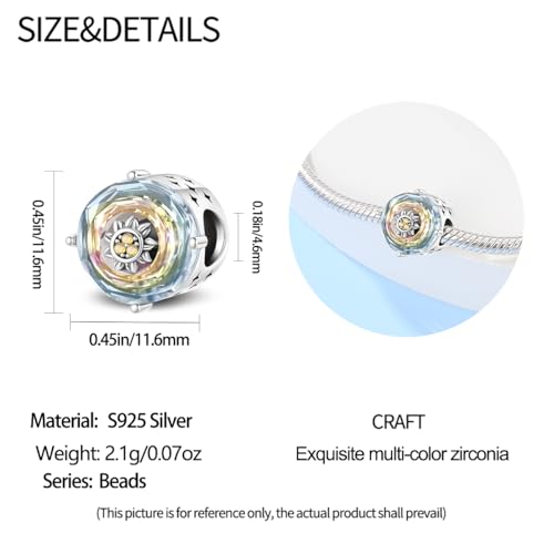 KUNSIR Charms Beads fits Pandora Charm bracelets for Woman 925 Sterling Silver Dangle Pendant Bead Jewelry Beads Gifts Happy Birthday Charms for Women Bracelet&Necklace3