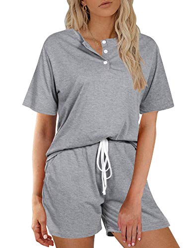 Superora Survêtement Femme 2 Pièces Tee Shirt et Short Ensembles Sportswear Tracksuit Sweatsuit Pyjama Tenue Casual Jogging Gym Cover