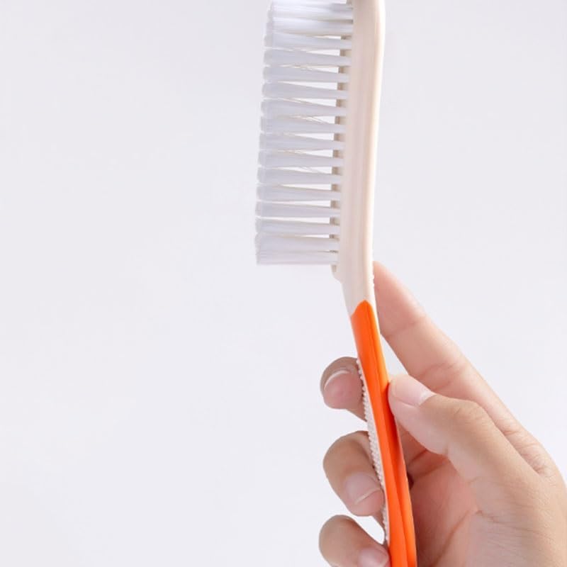 Long Handled Soft Haired Shoe Brush Versatile Cleaning Tool for The is Safe Shoes(White-Dinosaur Doodle4)