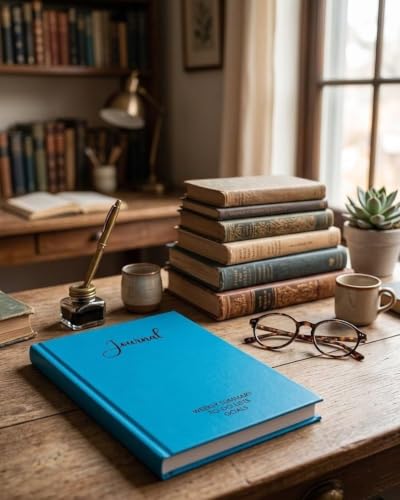 Image of Unruled Premium Hardcover Journal Notebook | Weekly Summary, To-Do Lists & Goal Planner | Undated Productivity Journal | A5 Size, Smooth Writing Pages | 100gsm Thick Paper, 80 Sheets /160 Pages Per Book | Elegant Notebook for Work, Study & Personal Planning (SKY BLUE, Unruled)