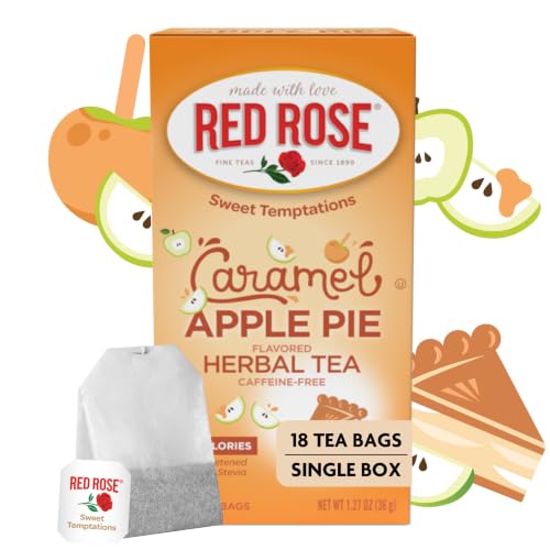 Red Rose Sweet Temptations Caramel Apple Pie Dessert Herbal Tea, 18 Bags