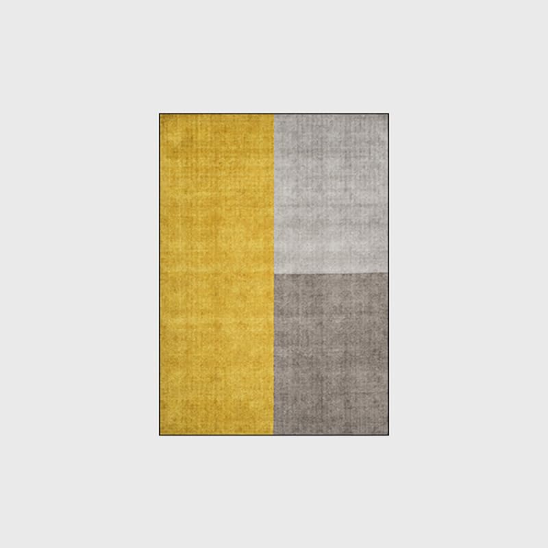 Tapis de salon lavable en machine antidérapant gris jaune - 2