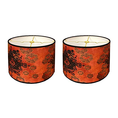 Image of Royal Designs, Inc. Trendy Decorative Handmade Lamp Shade, Made in USA, 10in, HBC-8066-10-2, Steampunk Heart - 2 Pk
